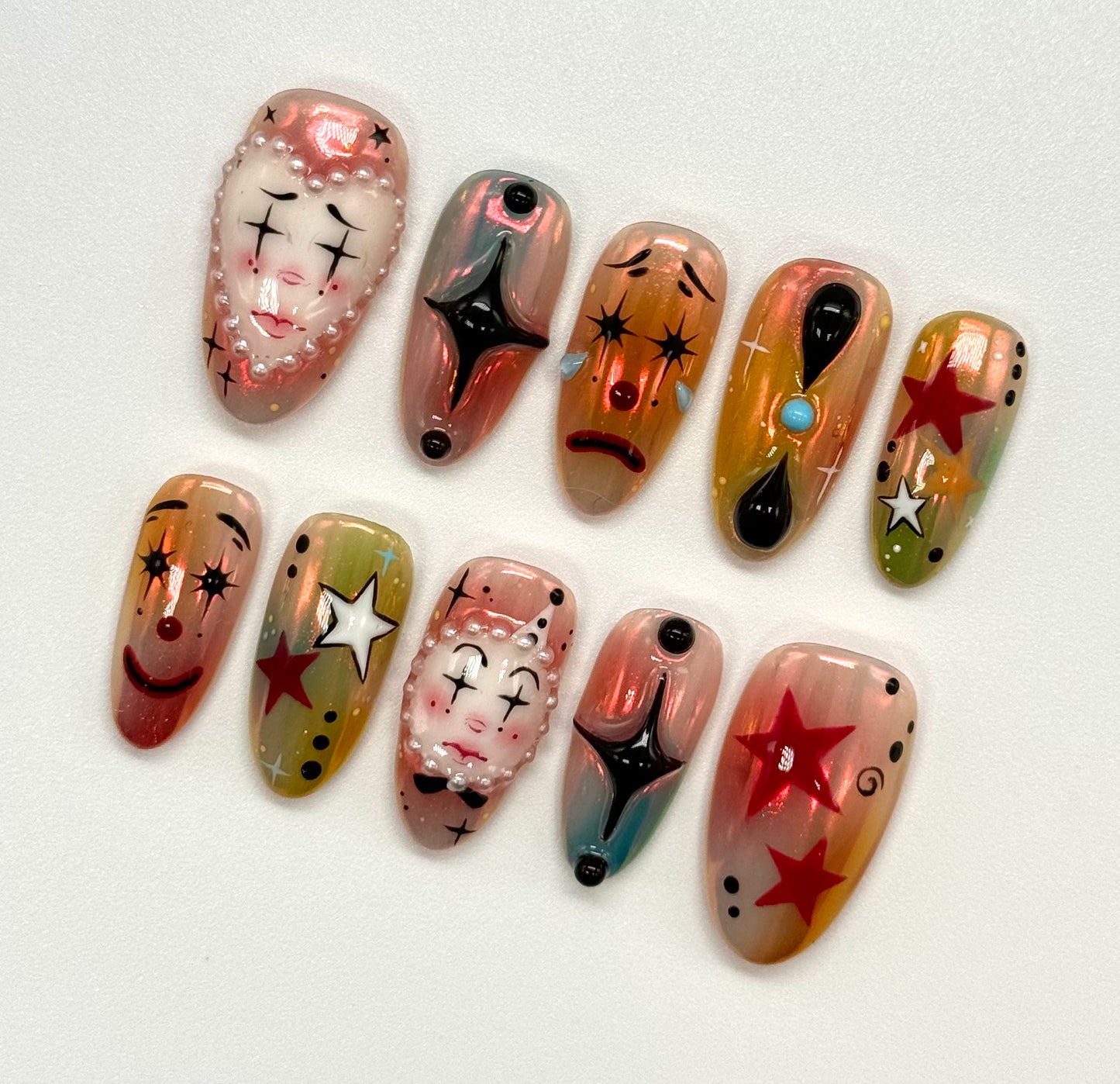 Vintage Chrome Clowns Set