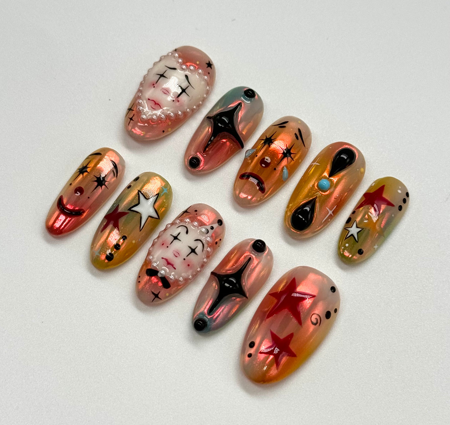 Vintage Chrome Clowns Set