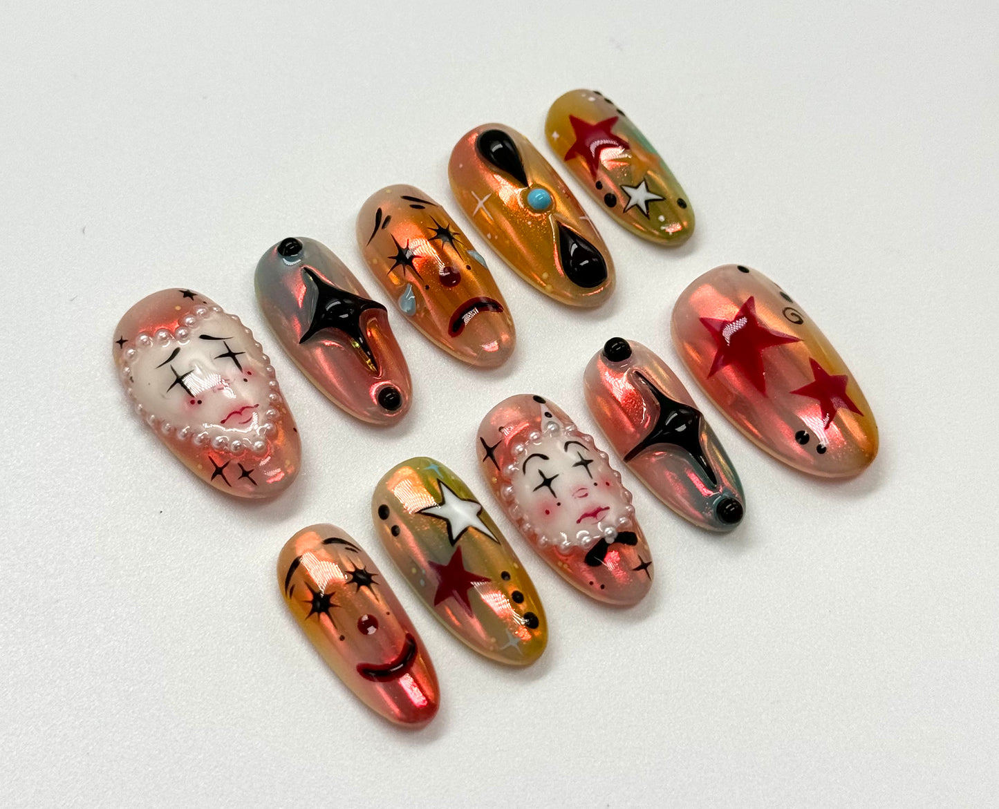 Vintage Chrome Clowns Set