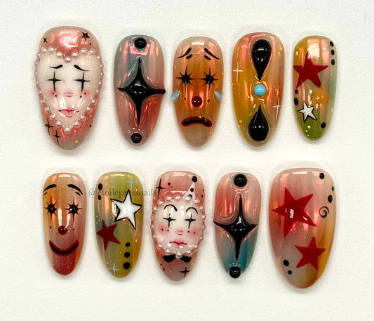 Vintage Chrome Clowns Set