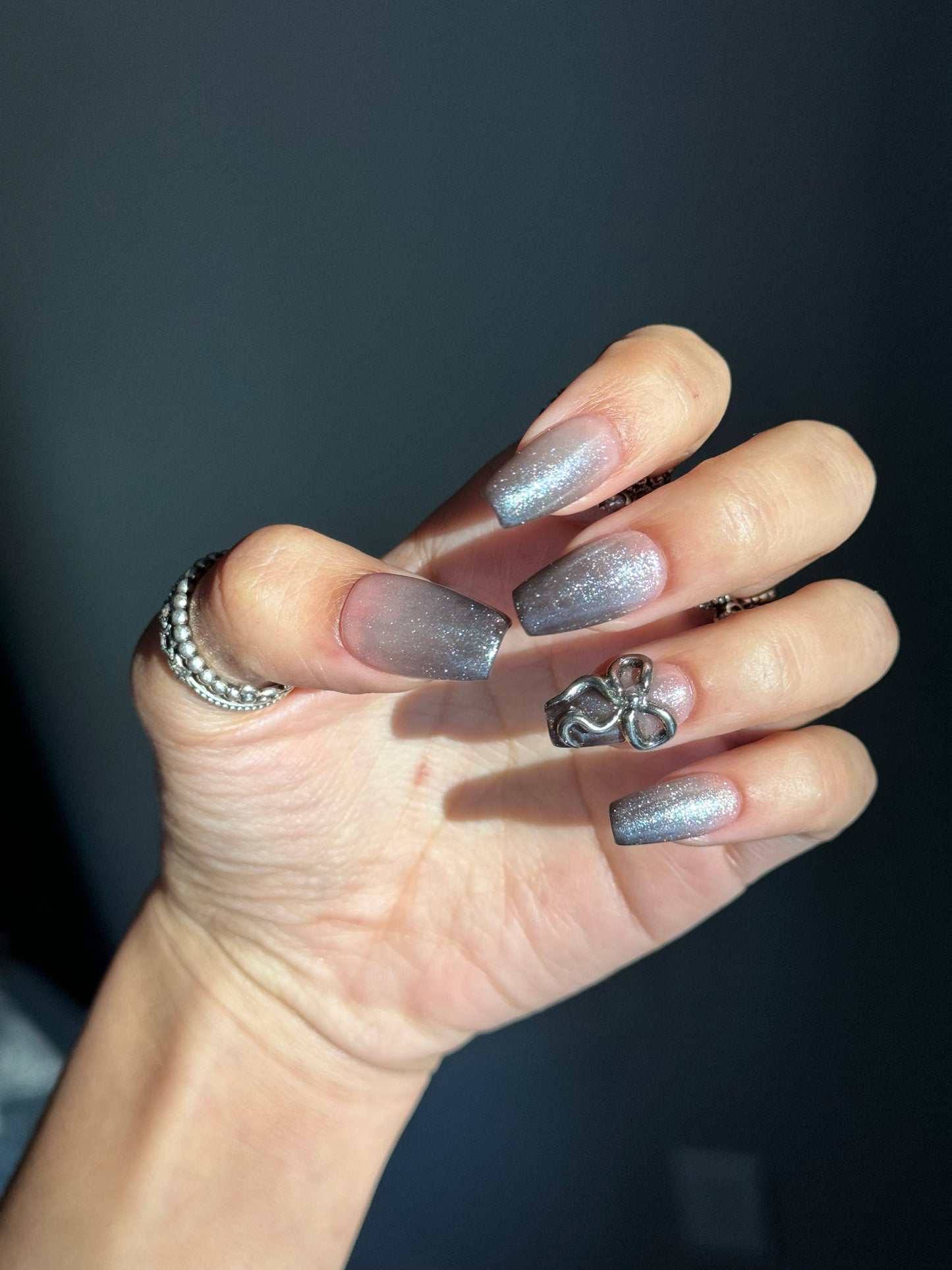 Bow ombre glitter set